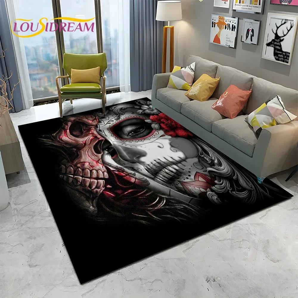 Karpet Tengkorak Wanita Gotik  - Home Textiles Sale ulasan dan harga